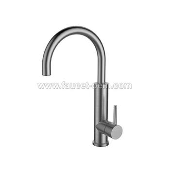 Modern stainless steel single hole kitchen faucet