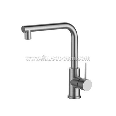 Stainless steel one hole kitchen faucet
