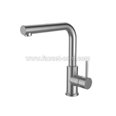 Stainless pull-down kitchen faucet