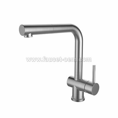 Modern pull down single handle kitchen faucet