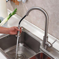Stainless Steel Pull Down Kitchen Faucet with Sprayer and Soap Dispenser