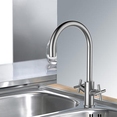 Stainless steel double-handle kitchen faucets